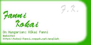 fanni kokai business card